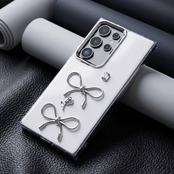 Diamond Ribbon Silicone Hard Case for Samsung S24 Ultra - The Hatke