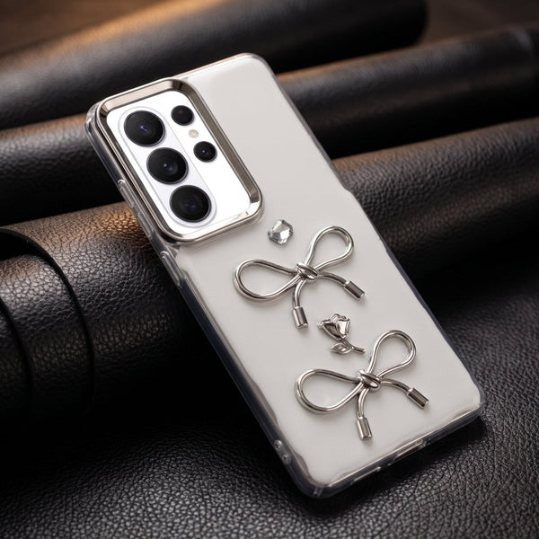 Diamond Ribbon Silicone Hard Case for Samsung S26 Ultra - The Hatke
