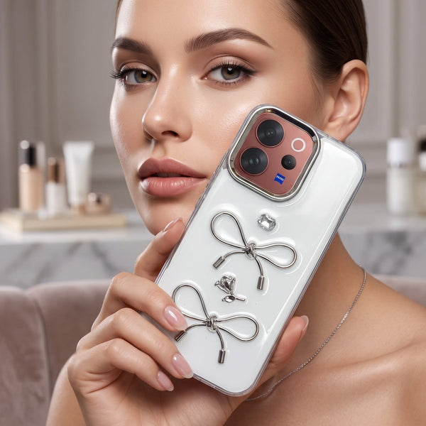 Diamond Ribbon Silicone Hard Case for Vivo V70 Elite - The Hatke