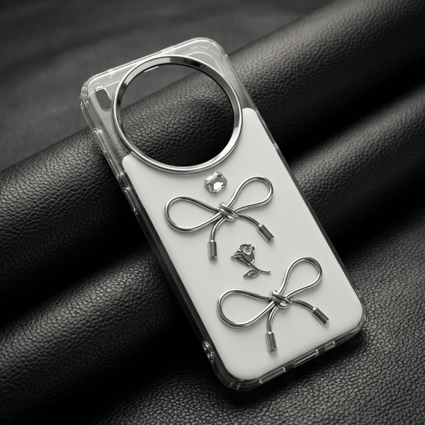 Diamond Ribbon Silicone Hard Case for Vivo X300 - The Hatke