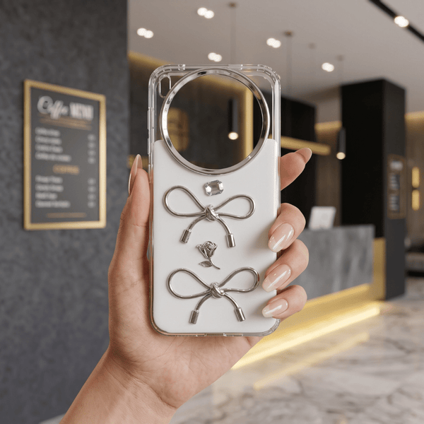 Diamond Ribbon Silicone Hard Case for Vivo X300 - The Hatke