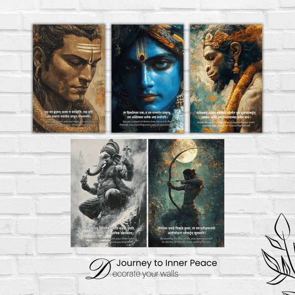Different Gods 3rd-Design Combo Poster ( Set of 5 Posters ) - The Hatke