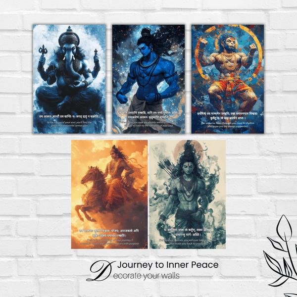 Different Gods 4th-Design Combo Poster ( Set of 5 Posters ) - The Hatke