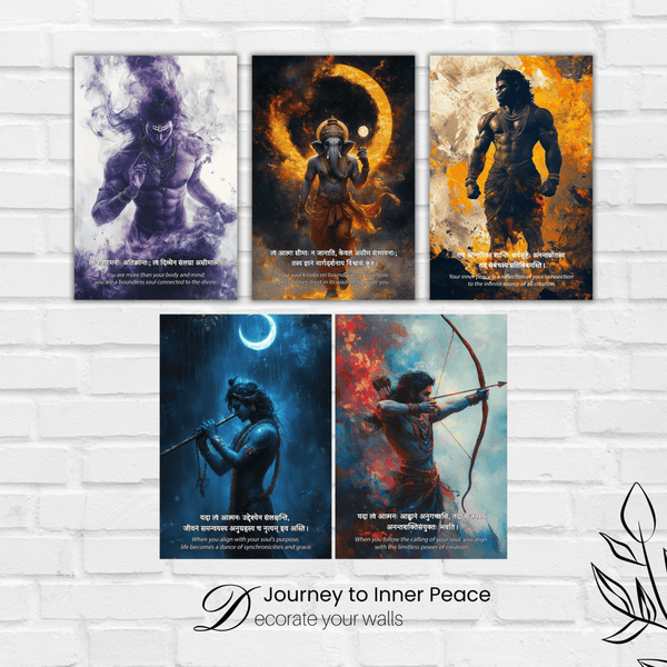 Different Gods 6th-Design Combo Poster ( Set of 5 Posters ) - The Hatke
