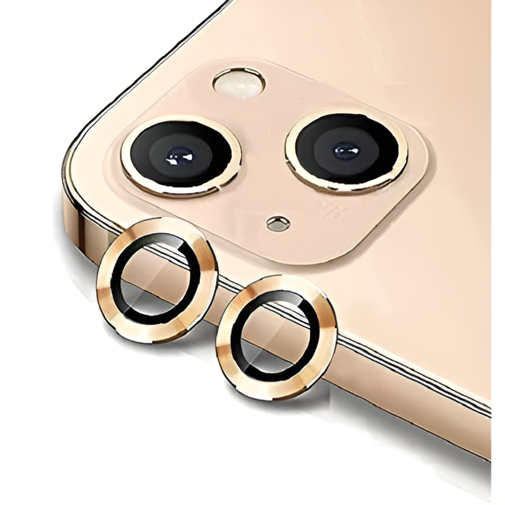 Golden Metallic camera ring lens guard for Apple iphone 15 Plus