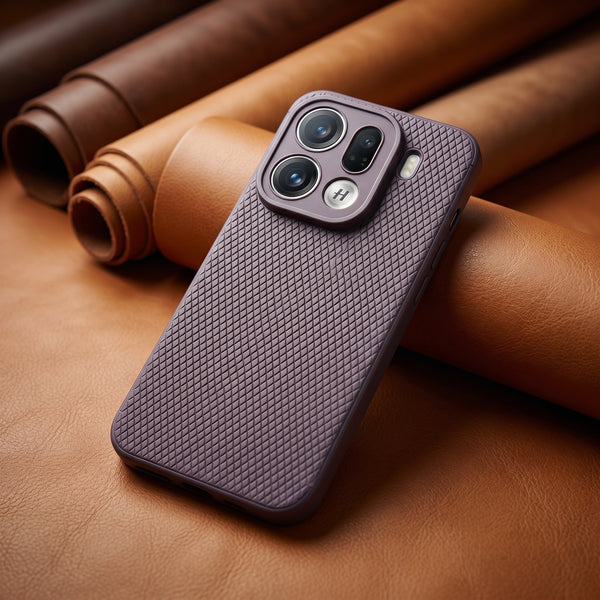 Deep Purple Line Wave Silicone Case for Oppo Find X9 Pro