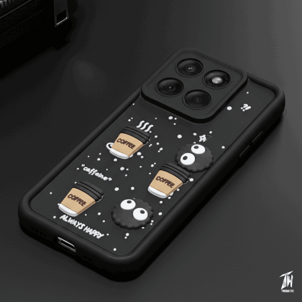 Black COFFEE (ALWAYS HAPPY) Silicone case for Motorola Edge 60 Fusion
