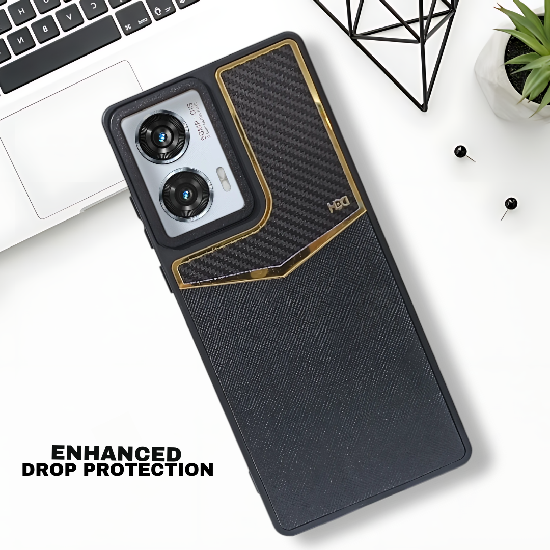 GoldAura Black Case for Motorola Edge 50 Fusion