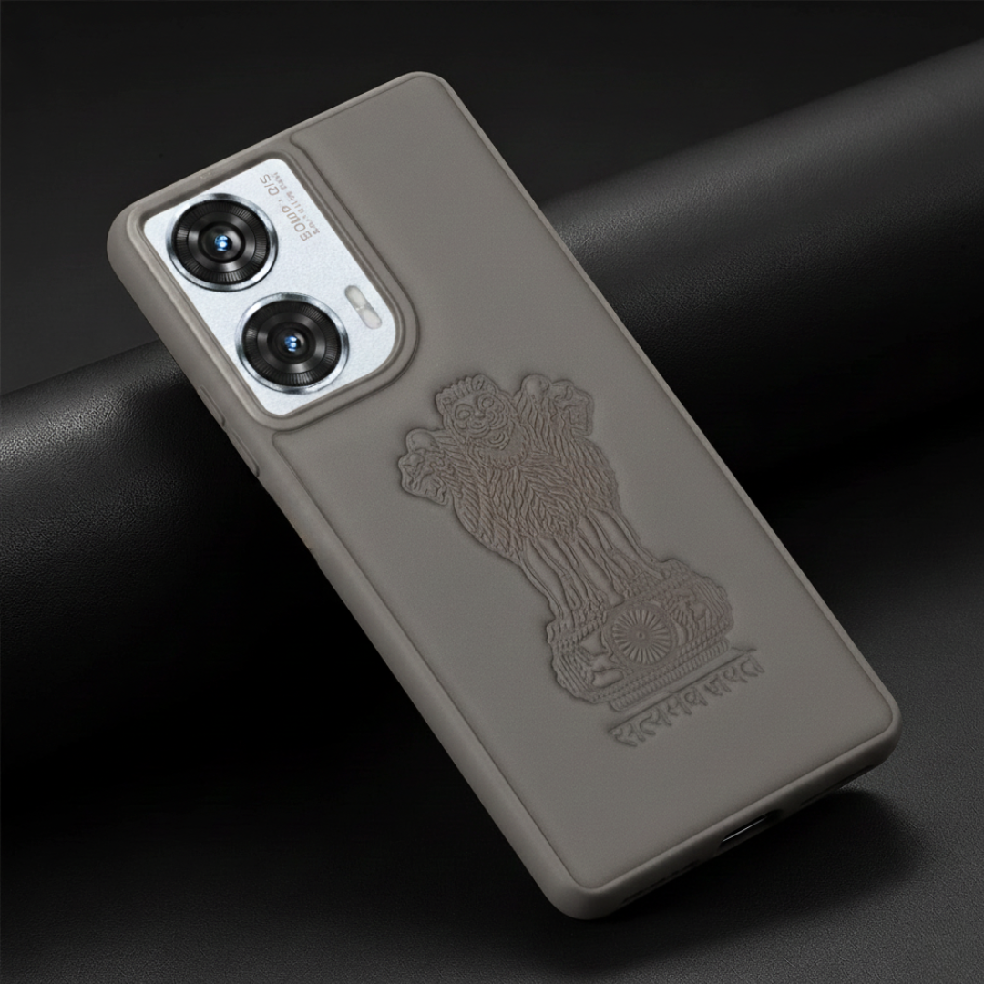 Ashoka Grey Leather Case for Motorola Edge 50 Fusion