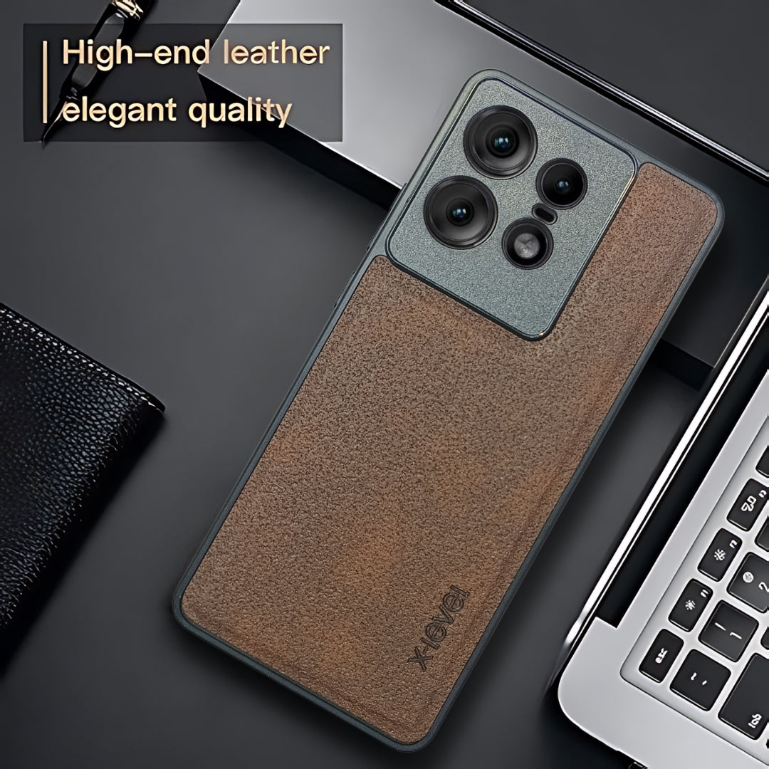 X-LEVEL Dark Brown Leather Case for Motorola Edge 50 Pro