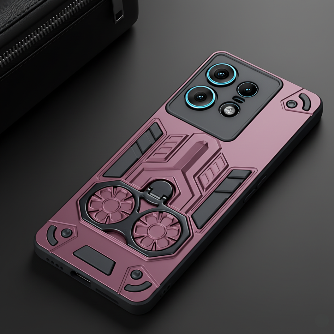 Mehroon Cycle Armor Silicone Case for Motorola Edge 50 Pro