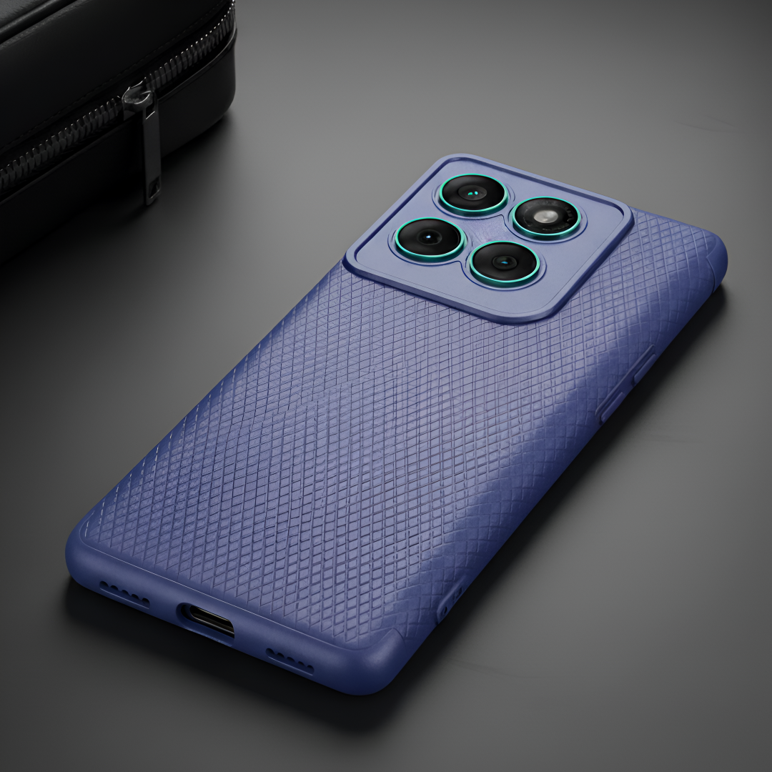 Dark Blue Line Wave Silicone Case for Motorola Edge 60 Fusion