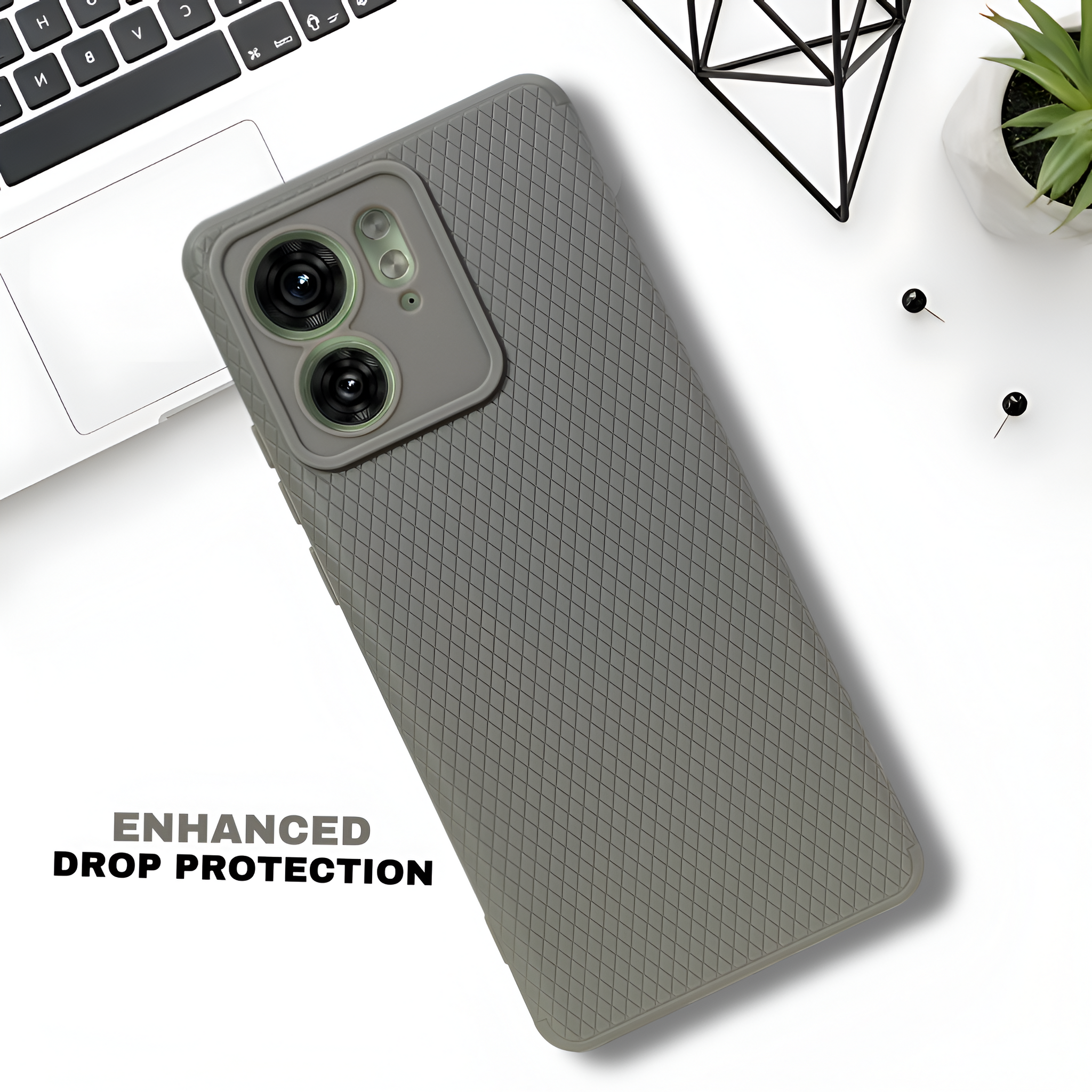 Grey Line Wave Silicone Case for Motorola Edge 40