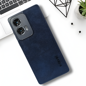 X-LEVEL Blue Leather Case for Motorola Edge 50 Fusion