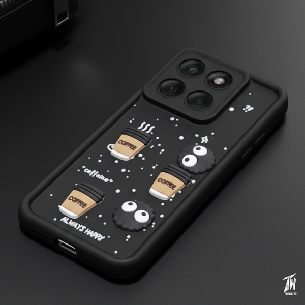 Black COFFEE (ALWAYS HAPPY) Silicone case for Motorola Edge 60 Fusion