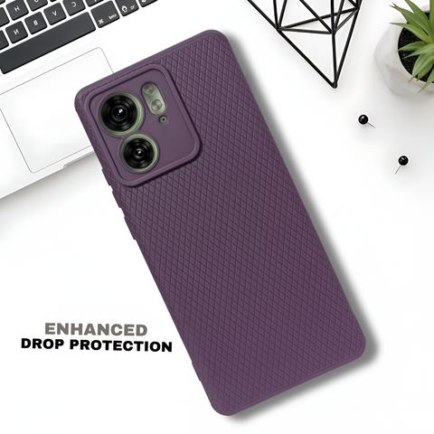 Deep Purple Line Wave Silicone Case for Motorola Edge 40