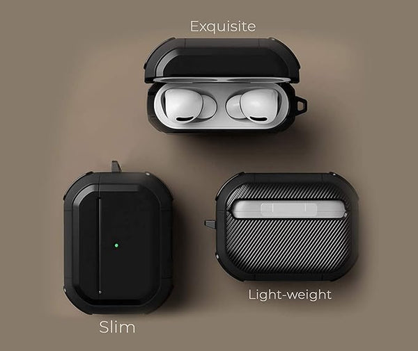 Eggshell Buffer Design (Black) Silicone Case For Apple Airpods 4 - The Hatke