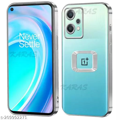 Silver 6D Chrome Logo Cut Transparent Case for Oneplus Nord CE 2 Lite