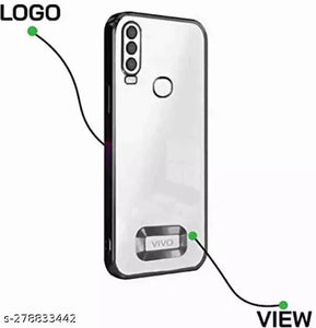 Black 6D Chrome Logo Cut Transparent Case for Vivo Y17