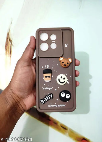 Dark Brown COFFEE (ALWAYS HAPPY) Silicone case for Motorola Edge 50 Pro