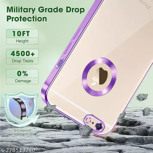 Purple 6D Chrome Logo Cut Transparent Case for Apple iphone 5/5s