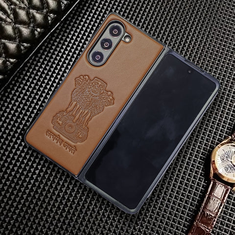 Ashoka Brown Leather Case for Samsung Galaxy Z Fold 5