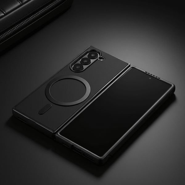 Stride Black Magsafe Leather Case for Samsung Galaxy Z FOLD 6