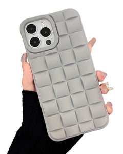 Grey Grid silicone case for Apple iPhone 14 Pro