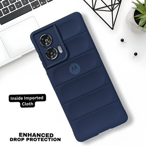 Dark Blue Wave Case for Motorola Edge 50 Fusion