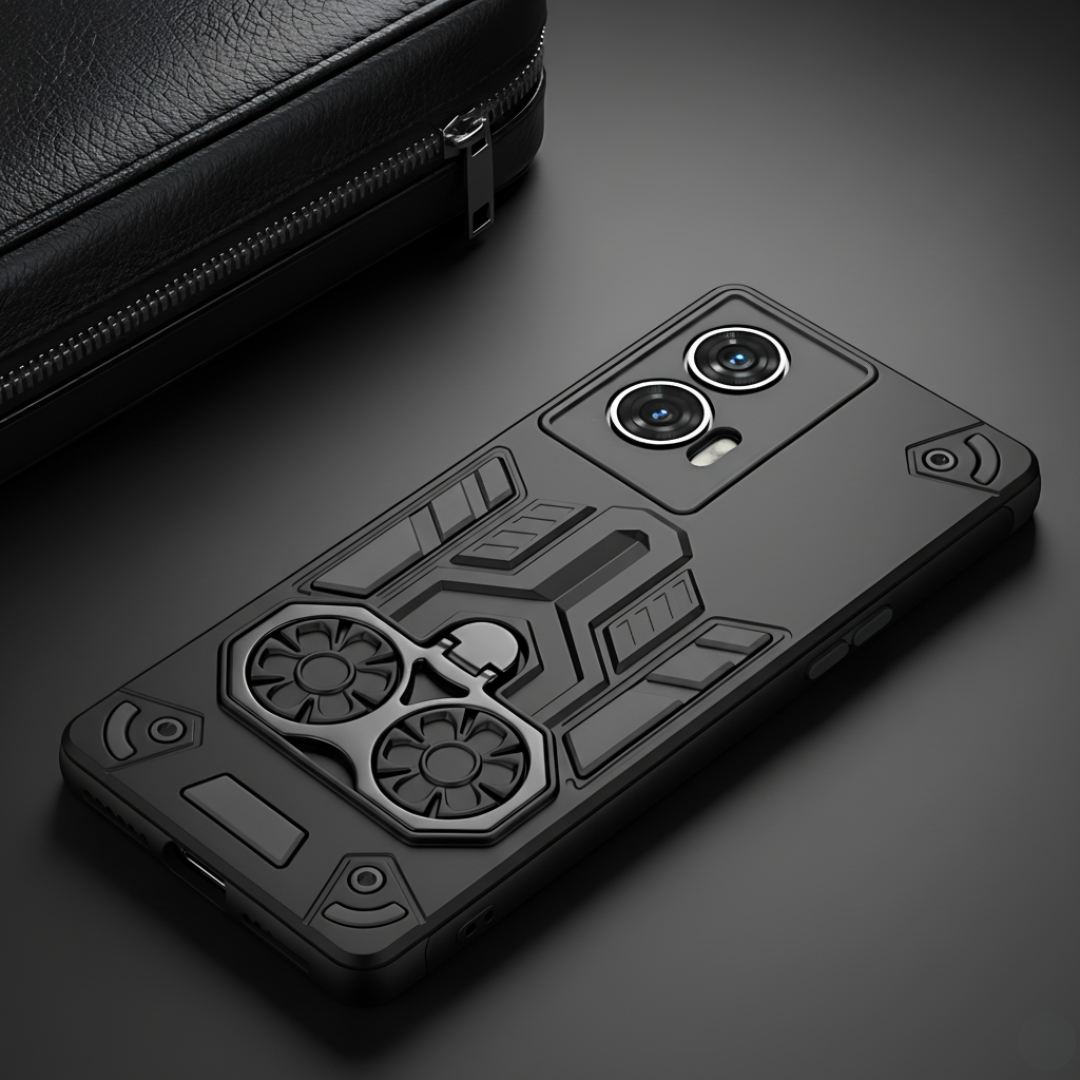 Black Cycle Armor Silicone Case for Motorola G85