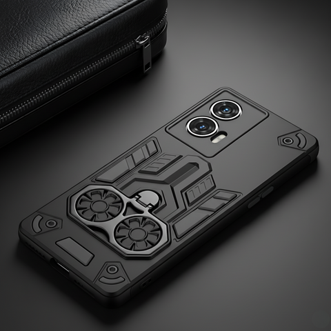 Black Cycle Armor Silicone Case for Motorola G85