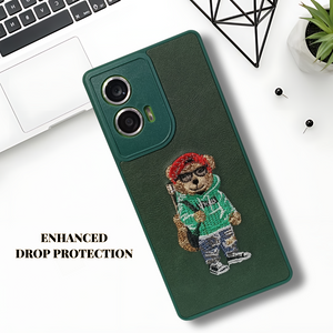 Green leather Guitar Camera Ornamented for Motorola Edge 50 Fusion