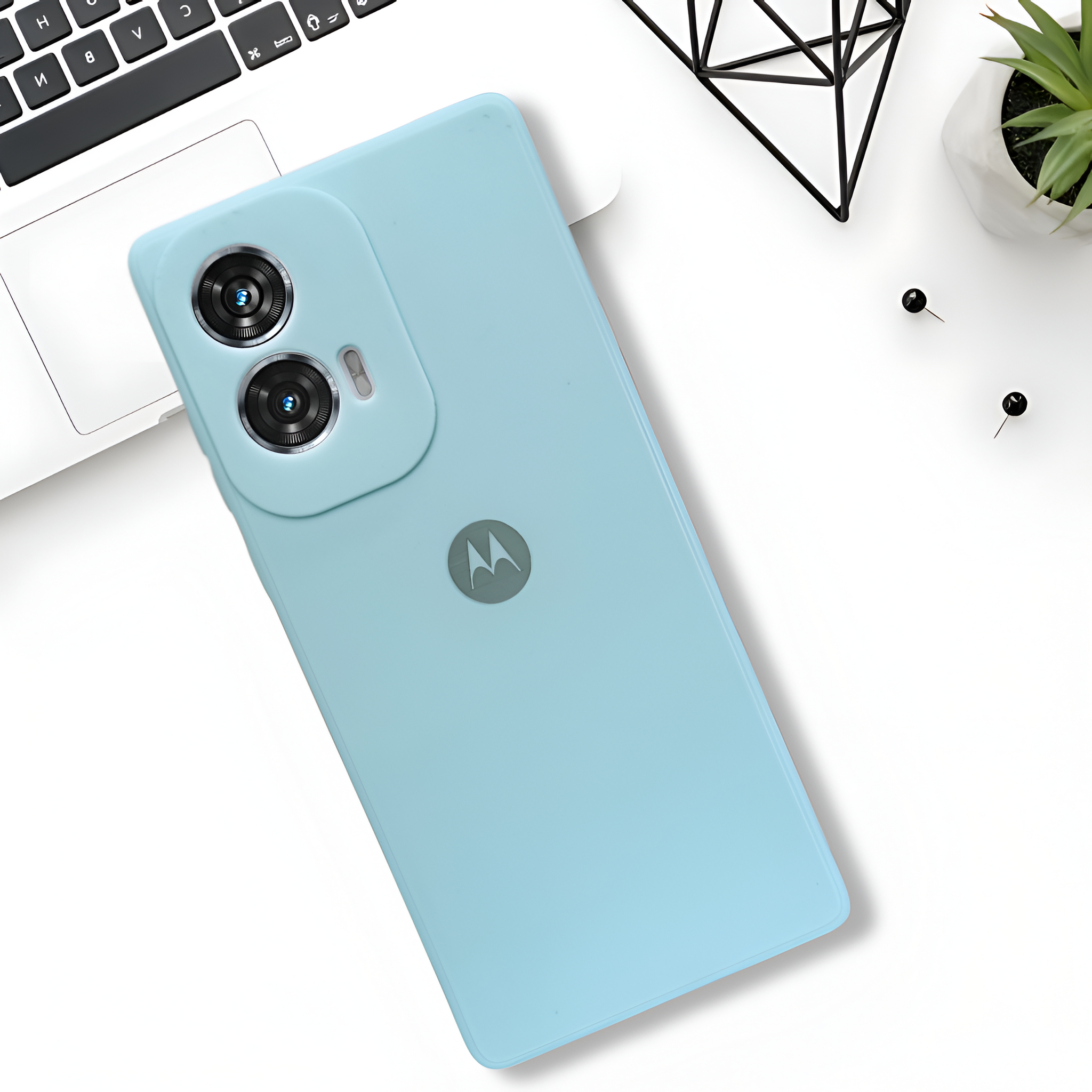 Light Blue Candy silicone Case for Motorola G85