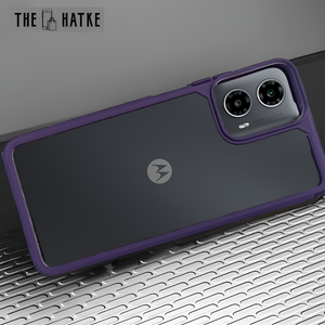 Pureview Deep Purple Hybrid Shockproof Silicone Case for Motorola G34