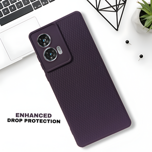 Deep Purple Line Wave Silicone Case for Motorola G85