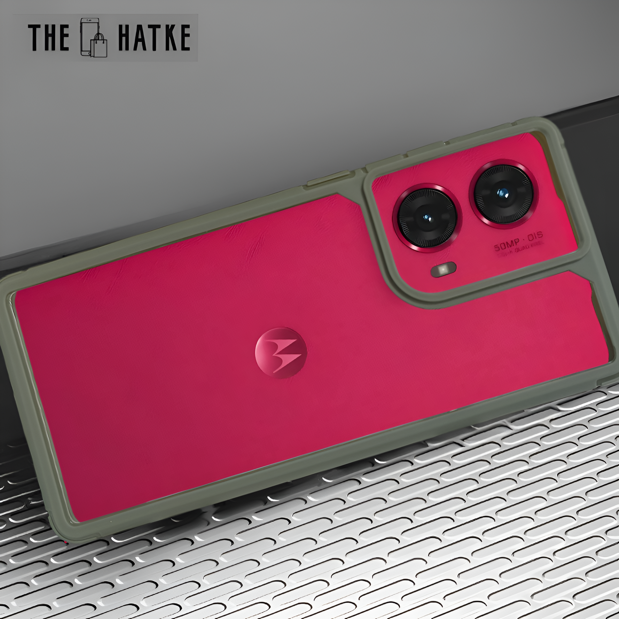 Pureview Grey Hybrid Shockproof Silicone Case for Motorola Edge 50 Fusion