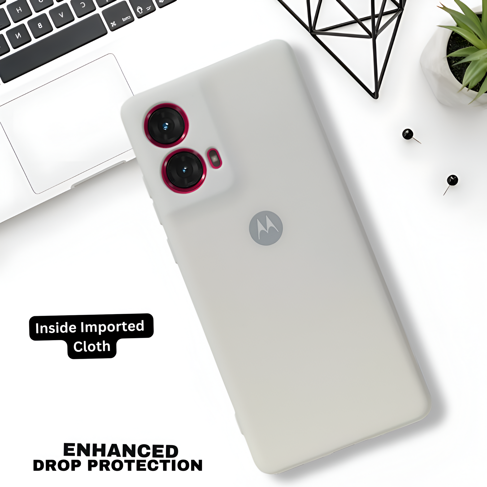 White Camera Original Silicone case for Motorola G85