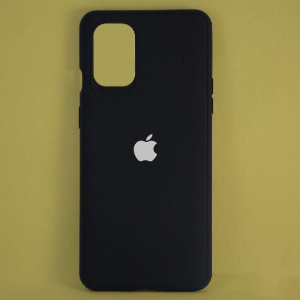 Black Silicone With Apple Logo Case for Oneplus Nord 2