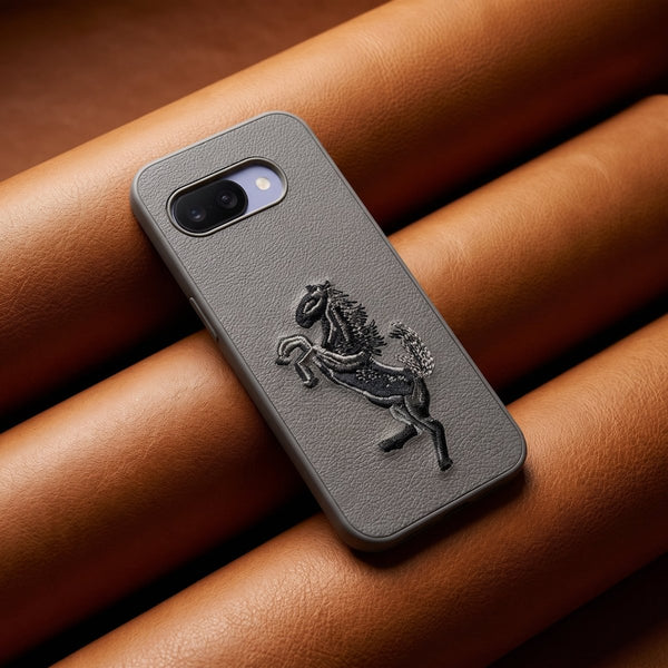 Gey Leather Black grey Horse rider OC Ornamented for Google Pixel 10a - The Hatke