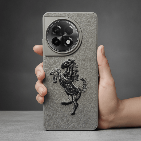Gey Leather Black grey Horse rider OC Ornamented for Oneplus 11r - The Hatke