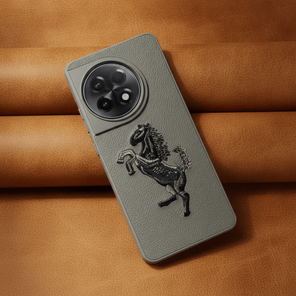 Gey Leather Black grey Horse rider OC Ornamented for Oneplus 11r - The Hatke