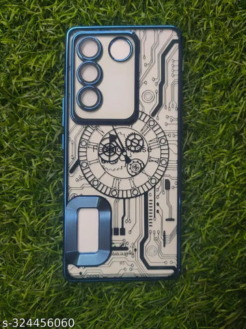 Blue Watch Machine Logo Cut Transparent Case for Vivo Y200