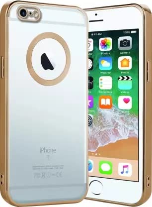 Gold 6D Chrome Logo Cut Transparent Case for Apple iphone 6/6s - The Hatke