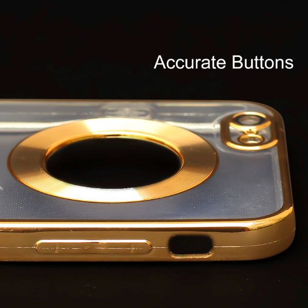 Gold 6D Chrome Logo Cut Transparent Case for Apple iphone 6/6s - The Hatke
