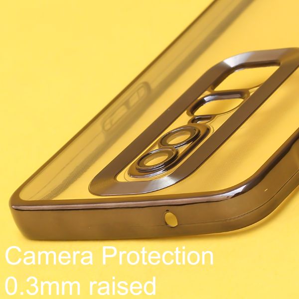 Gold 6D Chrome Logo Cut Transparent Case for Oneplus 6 - The Hatke