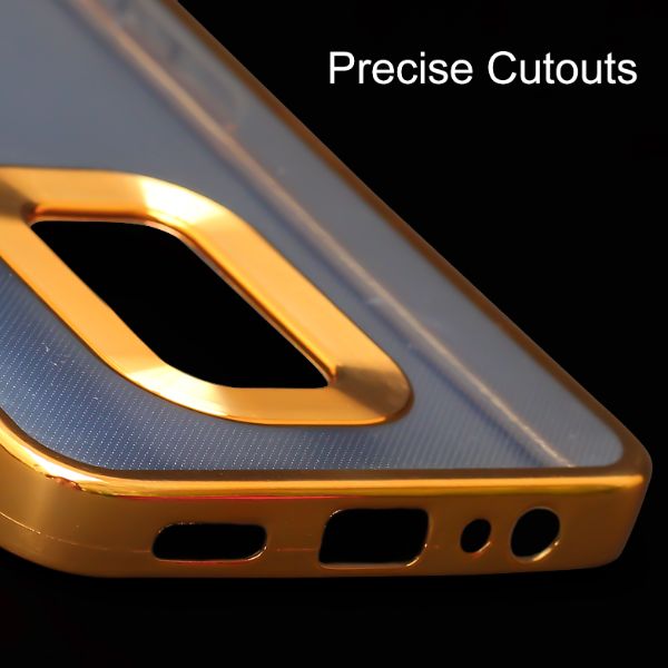 Gold 6D Chrome Logo Cut Transparent Case for Oppo Reno 2F - The Hatke