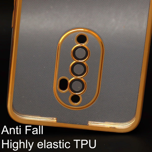 Gold 6D Chrome Logo Cut Transparent Case for Oppo Reno 2F - The Hatke