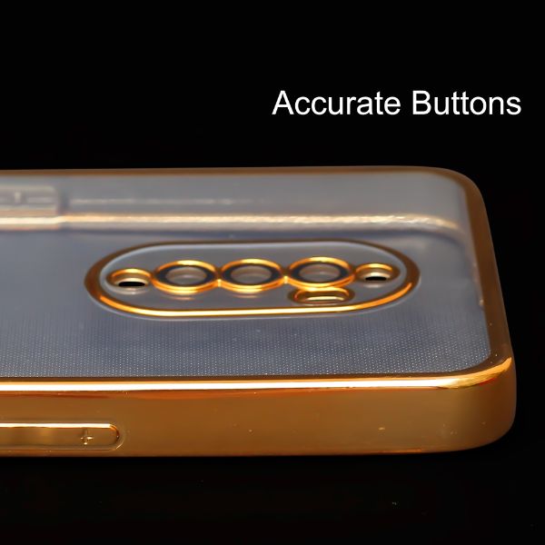 Gold 6D Chrome Logo Cut Transparent Case for Oppo Reno 2F - The Hatke