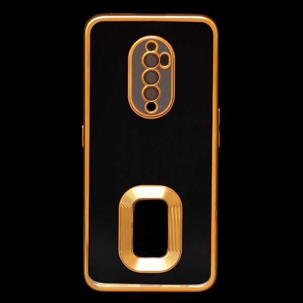 Gold 6D Chrome Logo Cut Transparent Case for Oppo Reno 2F - The Hatke