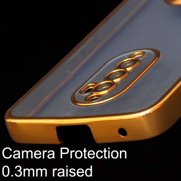 Gold 6D Chrome Logo Cut Transparent Case for Oppo Reno 2F - The Hatke